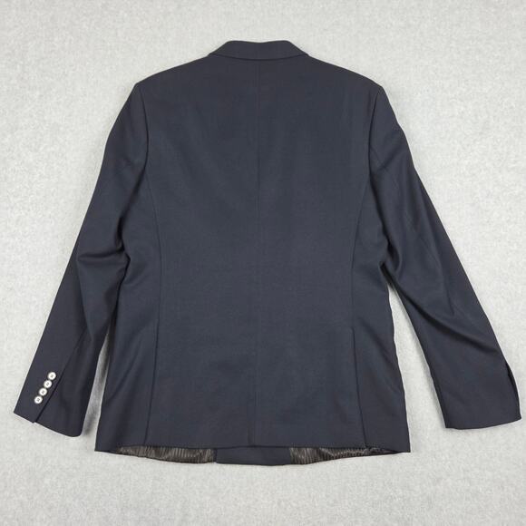 Zara Mens 42 Double Breasted Blazer Navy Blue Suit Jacket Sport Coat - Picture 7 of 13